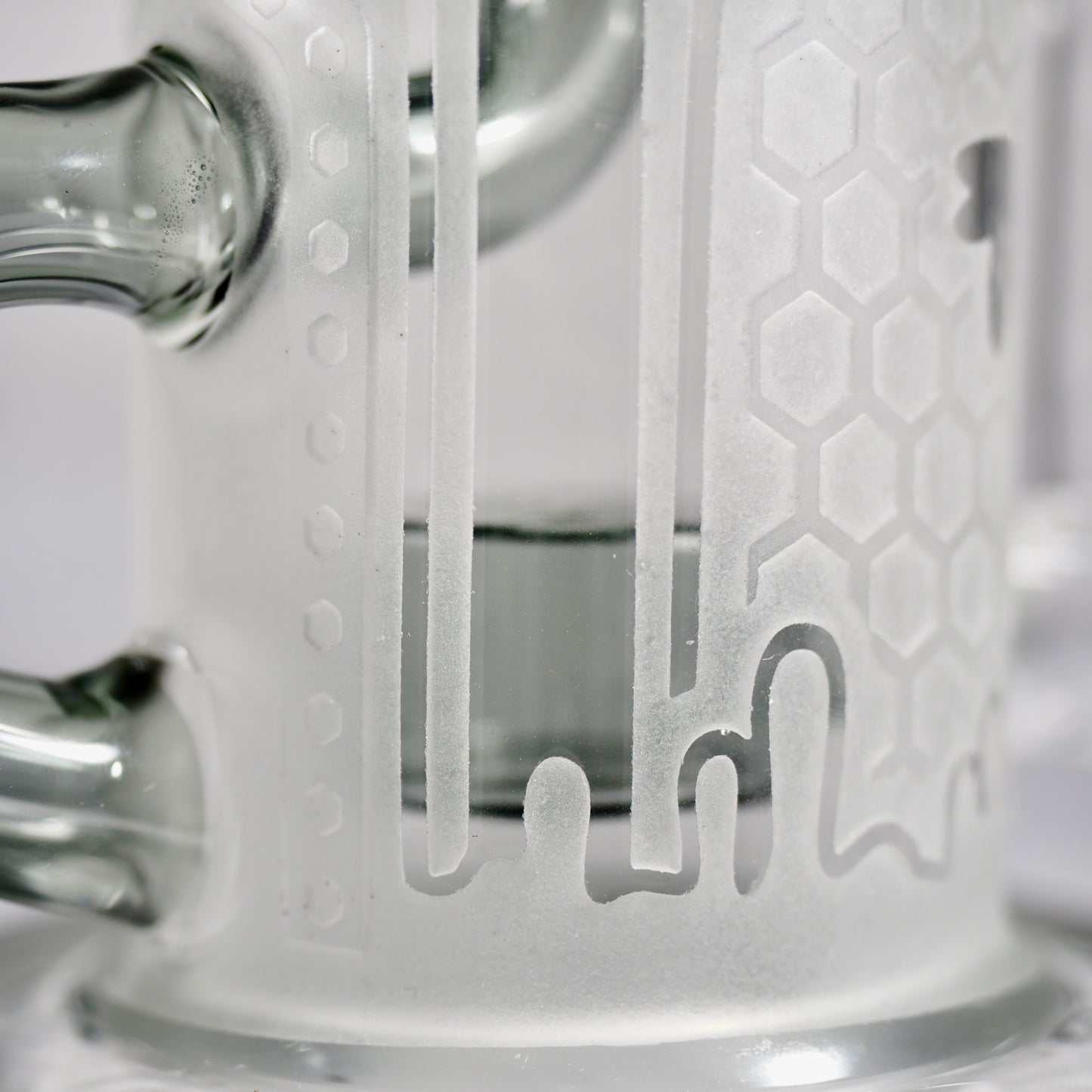 Calibear Sandblasted Klein Recycler Dab Rig with Seed of Life Perc – 8” Glass Rig