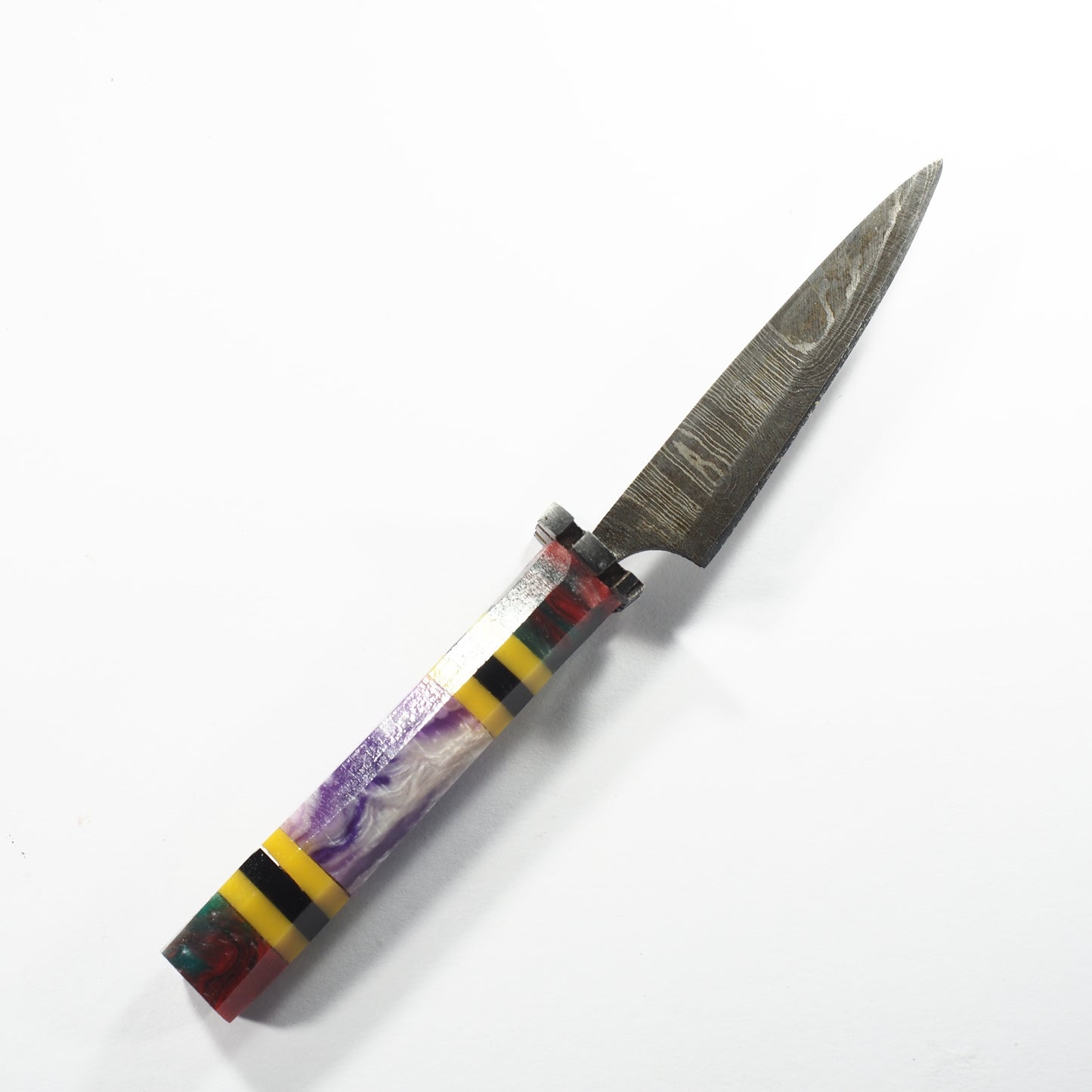 Dab Blade - Nashiji - Damascus - Yellow/Black/Purple Resin Handle
