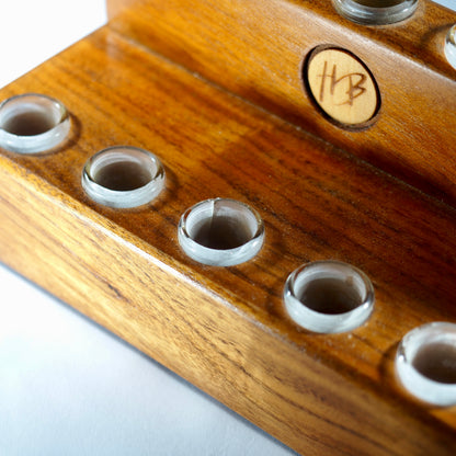 HeadyBlokCreations - 10 Joint Display - 18mm - Walnut (Marked Down - CRACKED)