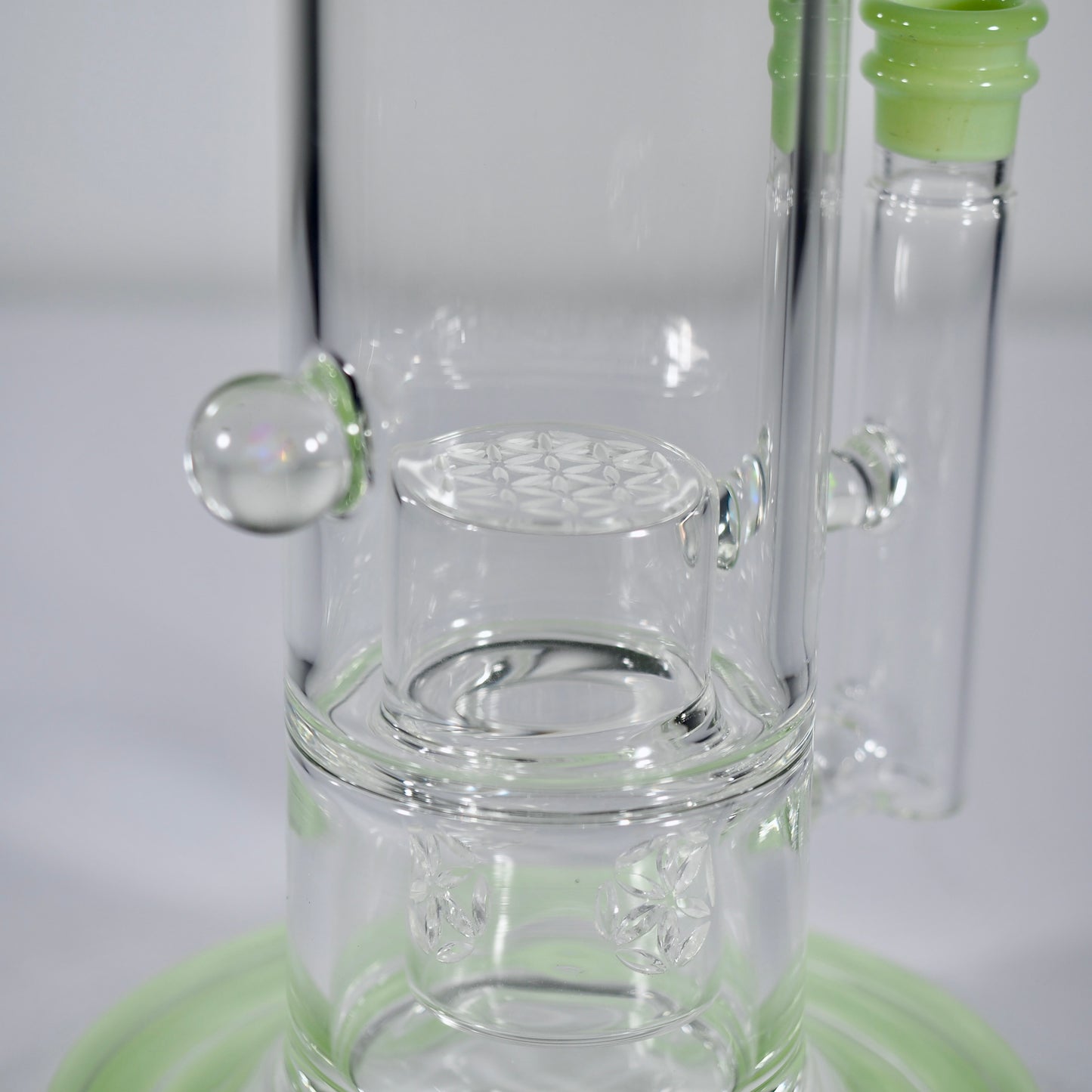 Calibear Colourful Glass Bong Set | Dual Percolator Straight Tube Bong