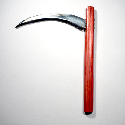 Dab Blade - Large Scythe - Steel - Red Woodgrain Handle