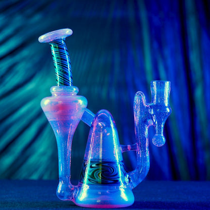 Updog Glass - Purple RBR with Blue Green Wig Wags