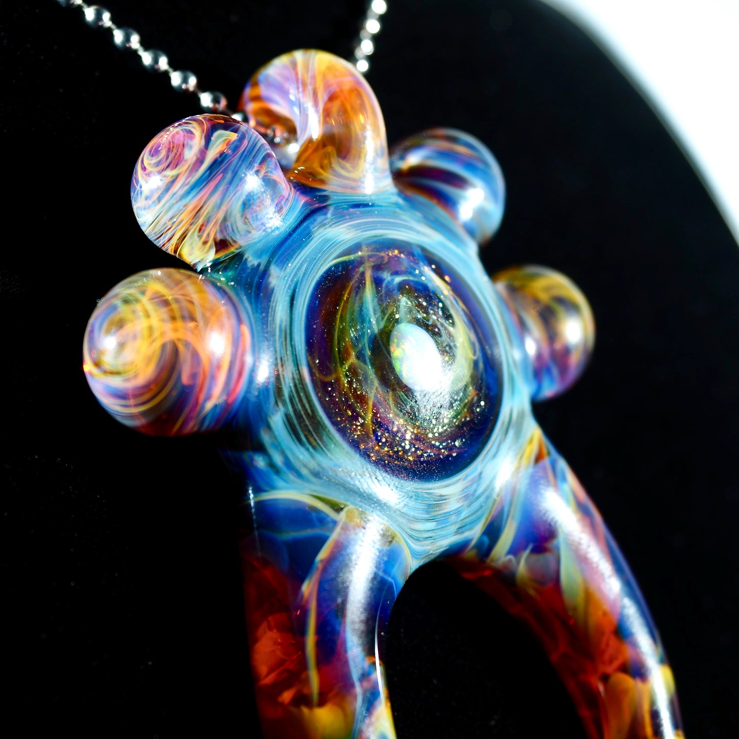 Amber Purple Horned Opal Pendant