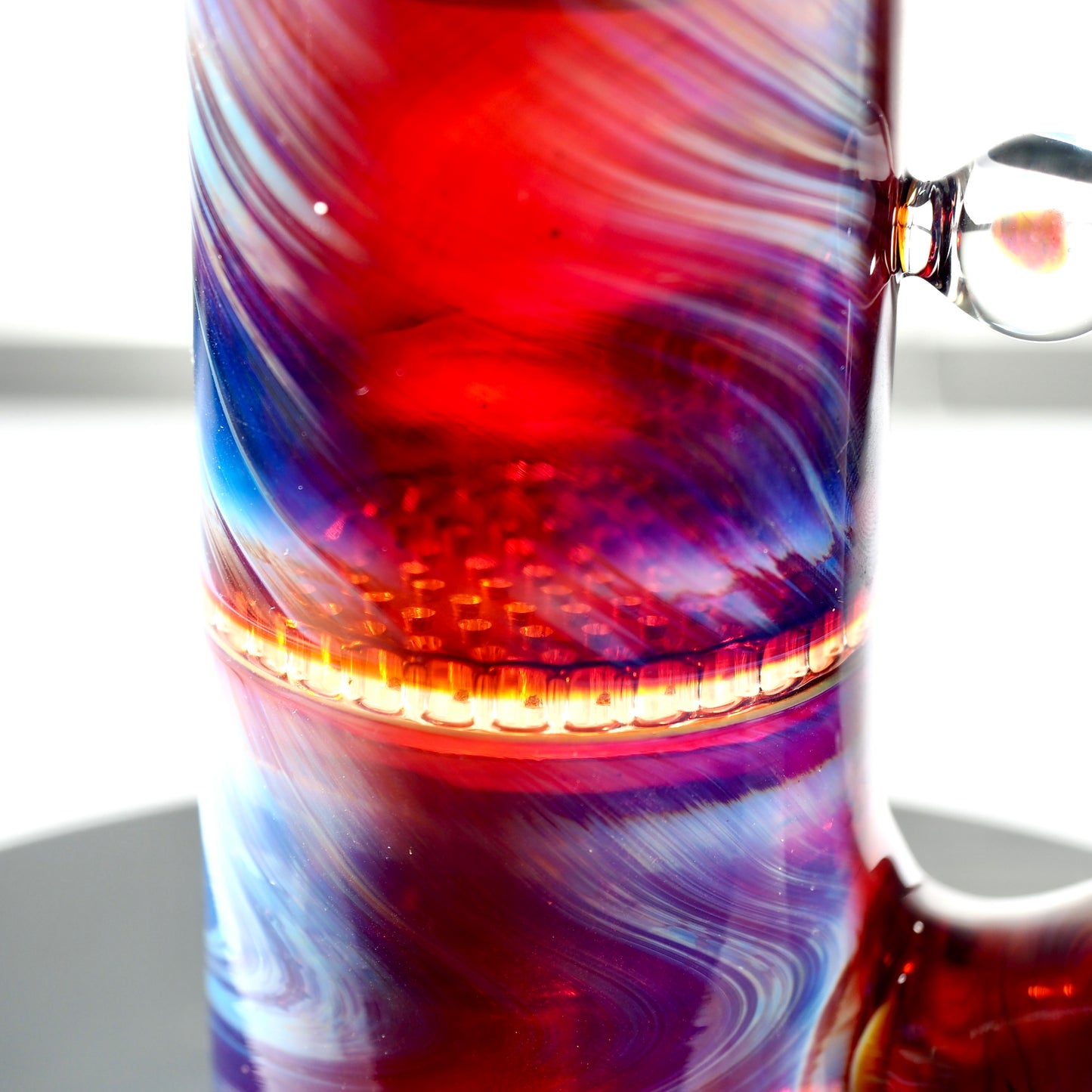 Purple and Blue Fumed Fab with Honeycomb Perc