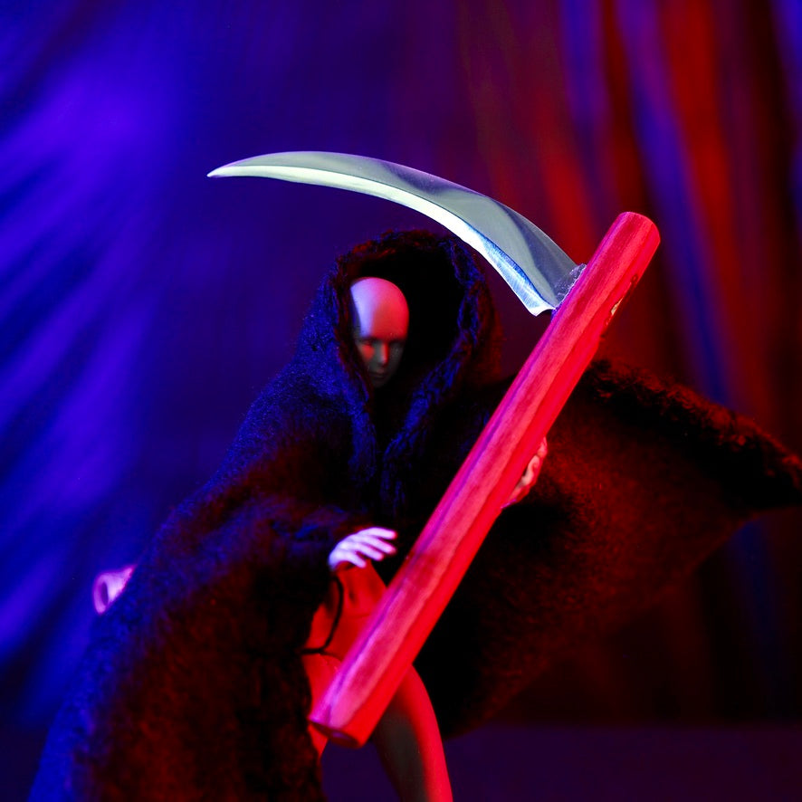 Dab Blade - Large Scythe - Steel - Red Woodgrain Handle