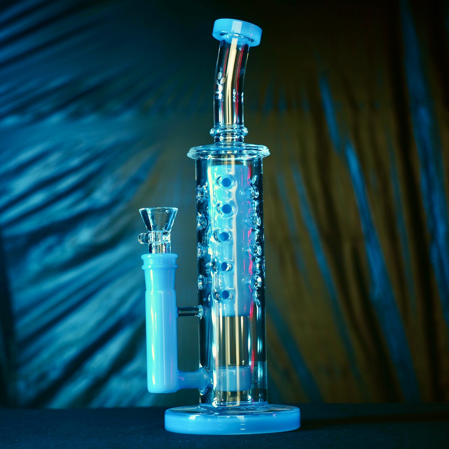 Calibear Flower Straight Fab-V2 Water Pipe | Flower of Life Perc Bong