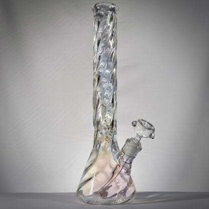 Twisted Holographic Glass Beaker