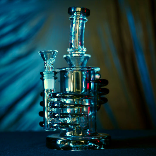 Calibear Horn Torus | 7" Dab Rig - Transparent Black