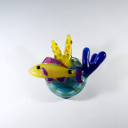 Reef Fish Pendant - Purple/Yellow (UV)