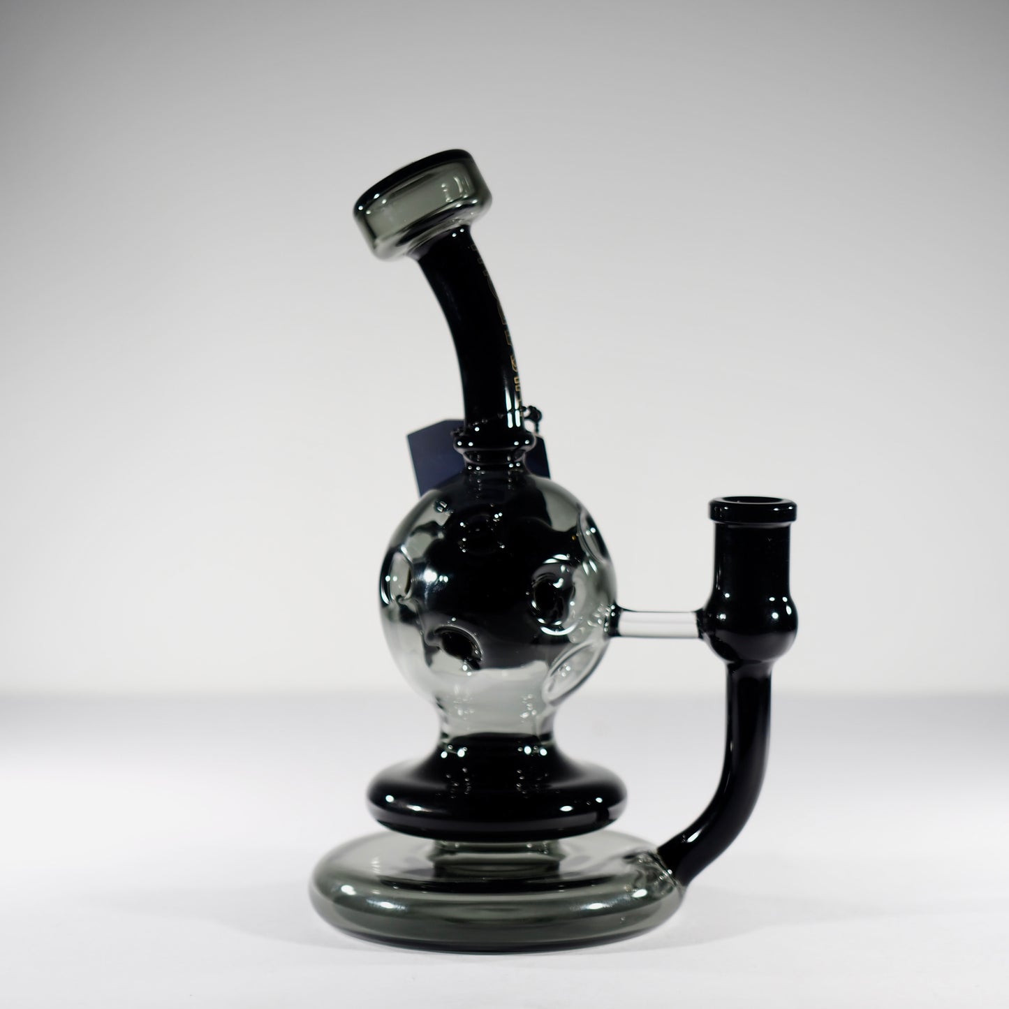 8" Mini Dab Rig Swiss Perc Ball Shape - Black