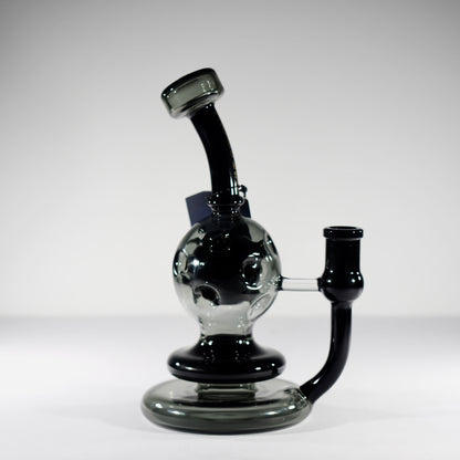 8" Mini Dab Rig Swiss Perc Ball Shape - Black