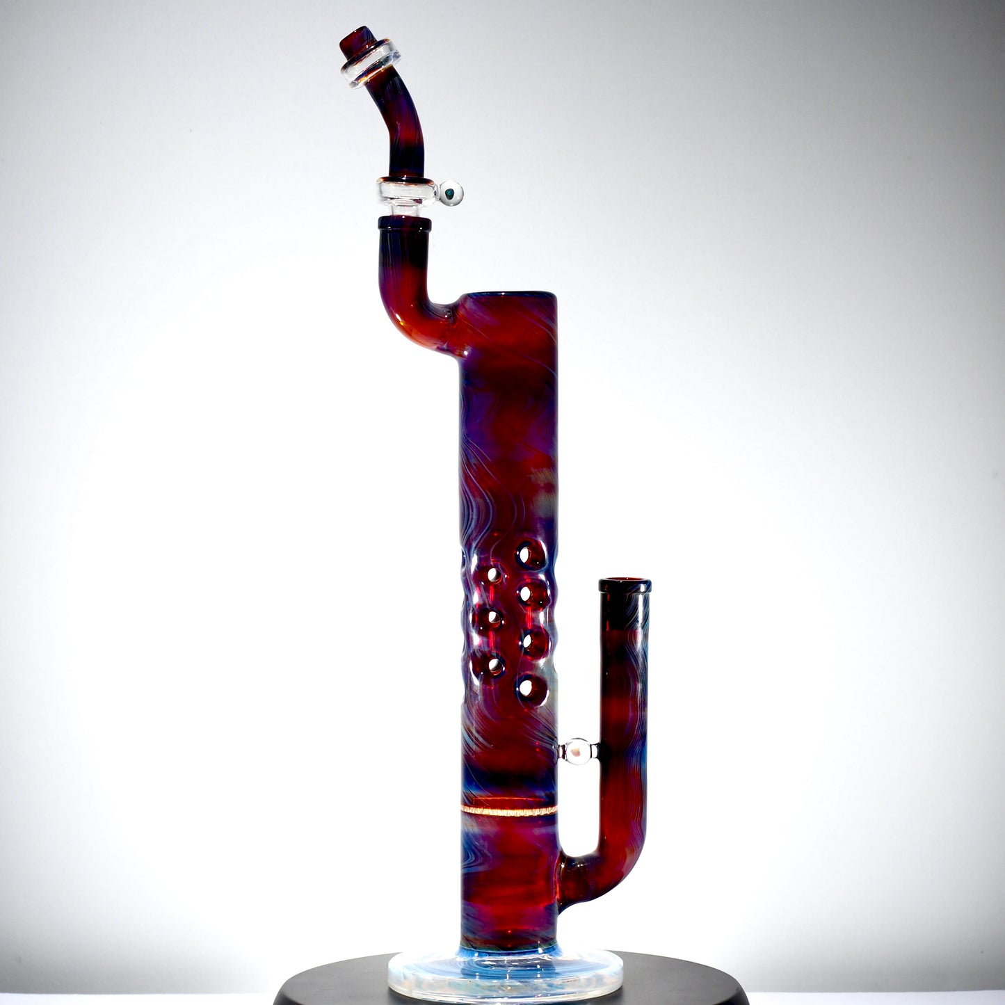 Purple and Blue Fumed Fab with Honeycomb Perc