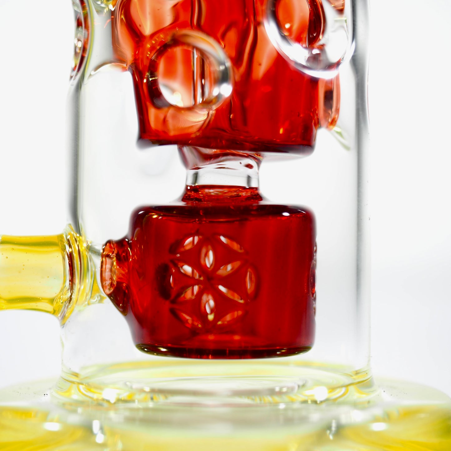 Calibear Kickback Straight Fab Torus Dab Rig | 8.5" Opal-Encased Glass Rig with Seed of Life Perc