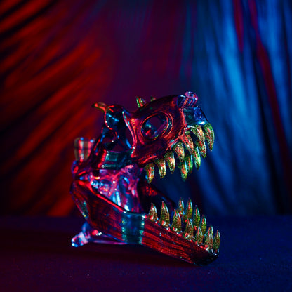 Slurm Snob Glass - Dino Rig Blue with Yellow CFL Teeth