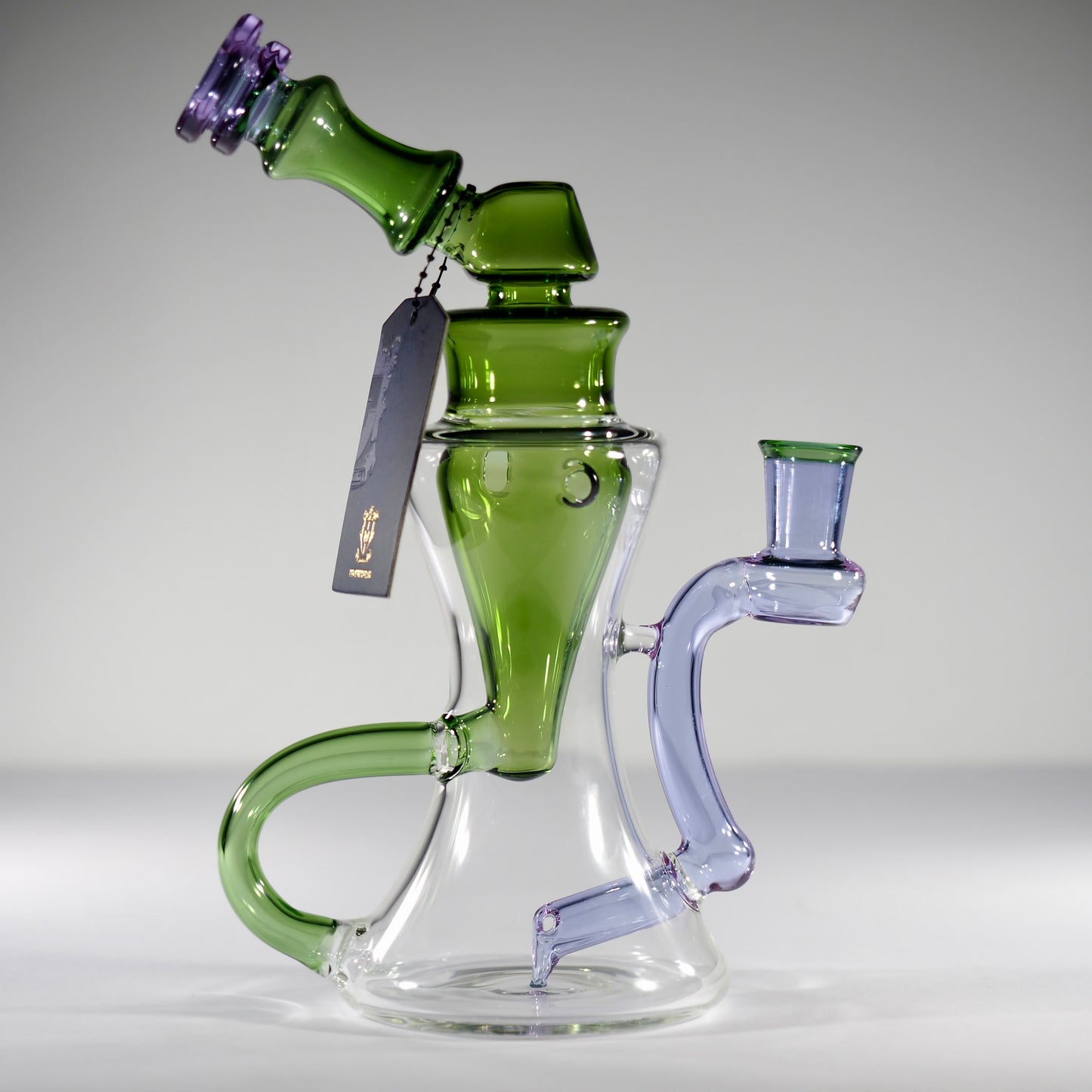7.5-inch Recycler Dab Rig - Purple Green