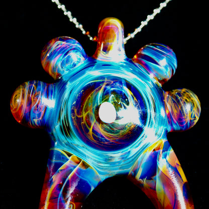 Amber Purple Horned Opal Pendant