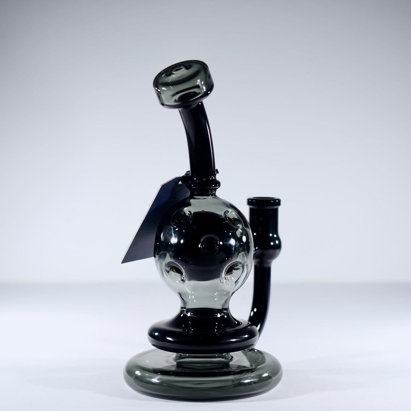 8" Mini Dab Rig Swiss Perc Ball Shape - Black