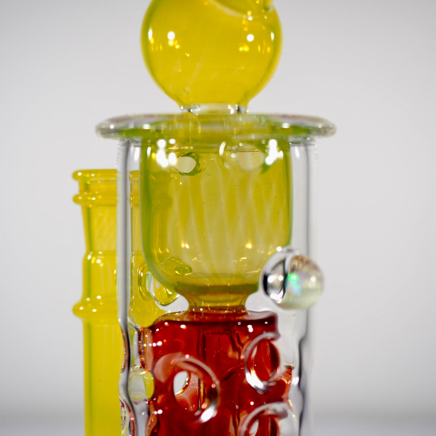 Calibear Kickback Straight Fab Torus Dab Rig | 8.5" Opal-Encased Glass Rig with Seed of Life Perc