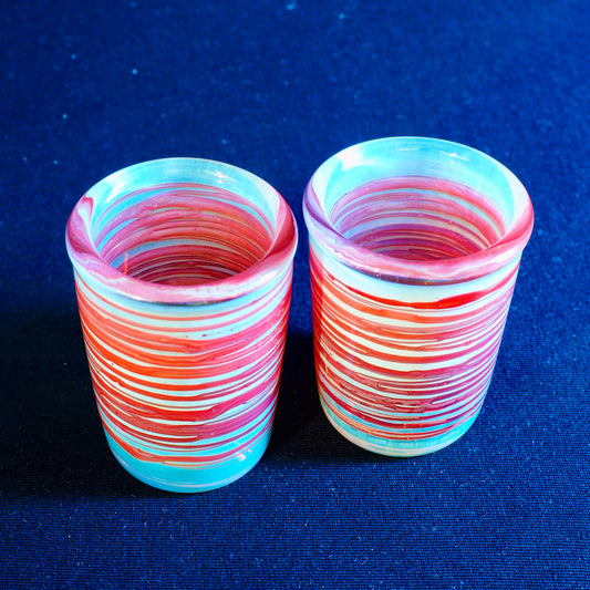 Updog Red/Orange Fumed SHOT Glass 2pc Set