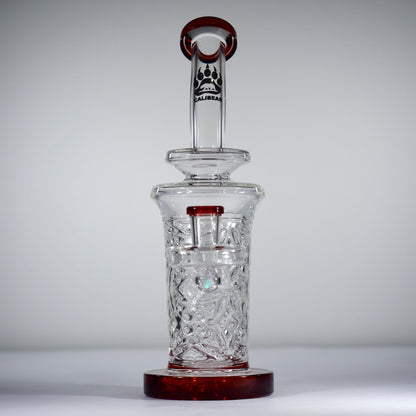 Calibear Flared Helix Carved Dab Rig Series - Red