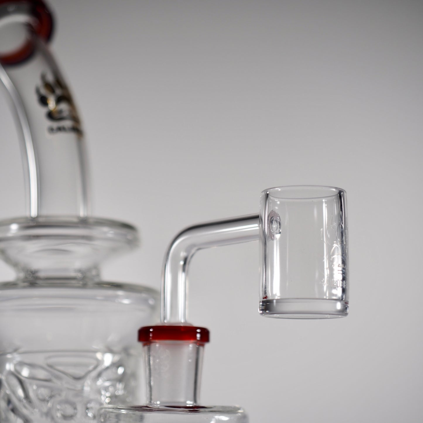 Calibear Flared Helix Carved Dab Rig Series - Red