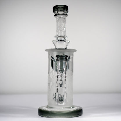 Calibear Sandblasted Klein Recycler Dab Rig with Seed of Life Perc – 8” Glass Rig