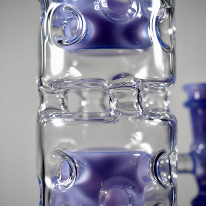 Calibear Premium Sidecar Straight Fab Glass Bong With Flower of Life Perc
