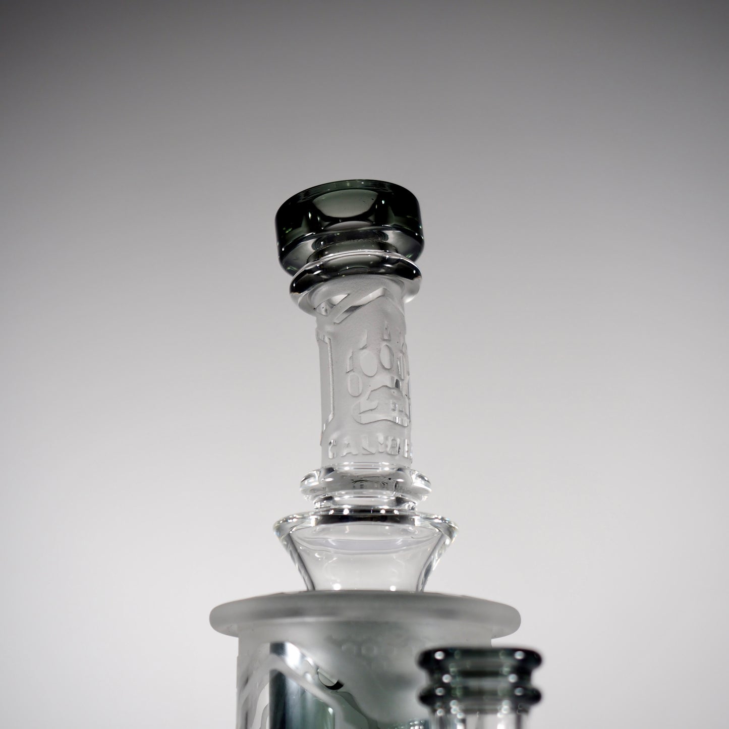 Calibear Sandblasted Klein Recycler Dab Rig with Seed of Life Perc – 8” Glass Rig