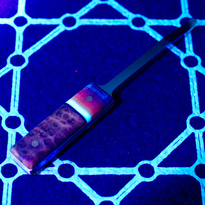 Kal Hooto Creations - The Heady Slim Dab Tool (Stabilised Wood x UV reactive G-Carta)