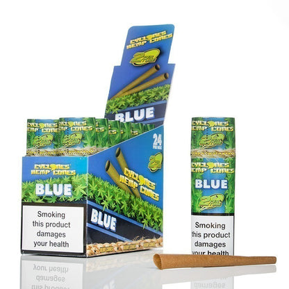 Cyclones Hemp Cones Xtra Slow - Blue - 2pc x 12