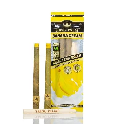 King Palm Slims Rolls - Banana Cream - 2pc