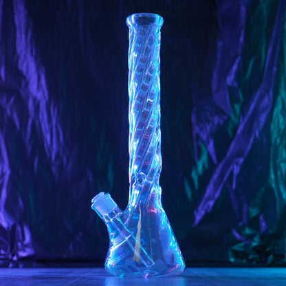 Twisted Holographic Glass Beaker