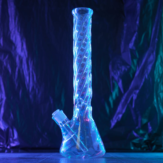 Twisted Holographic Glass Beaker