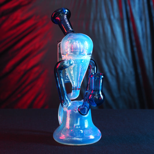 7" Silver Fumed Recycler Rig with Showerhead Perc
