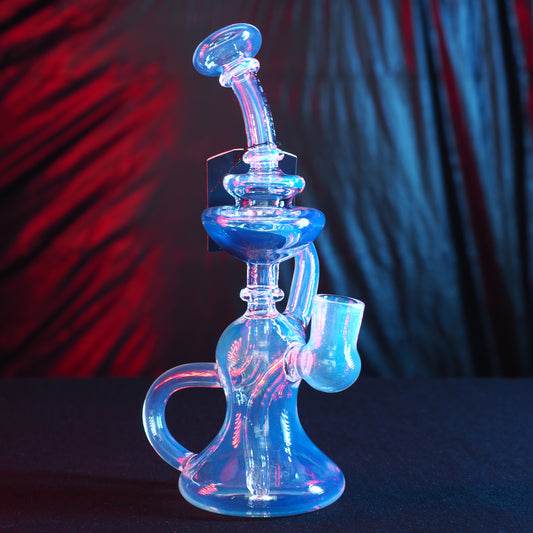 8" Silver Fumed Recycler Rig