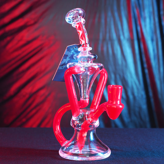8" Mini Dab Recycler American Glass