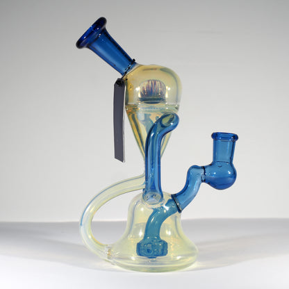 7" Silver Fumed Recycler Rig with Showerhead Perc
