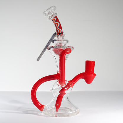8" Mini Dab Recycler American Glass