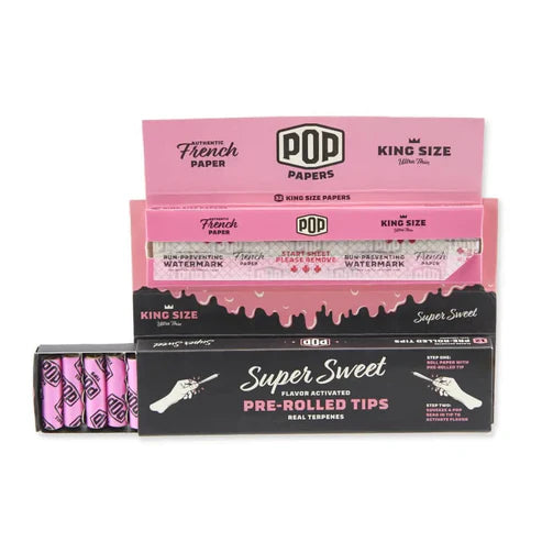 POP Rolling Papers with Pre Rolled Tips - Super Sweet