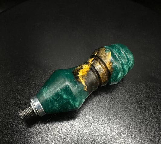 DFreeZ Designs - Stubby Bowl Handle - Buckeye Burl w Green