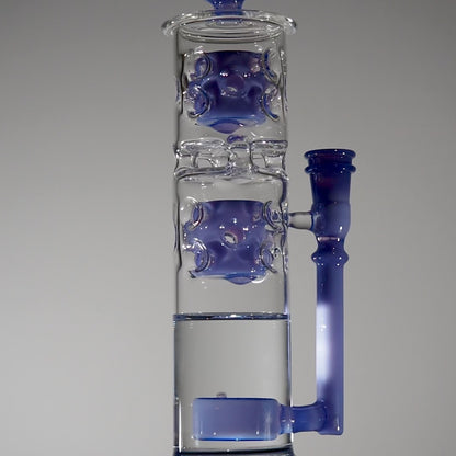 Calibear Premium Sidecar Straight Fab Glass Bong With Flower of Life Perc