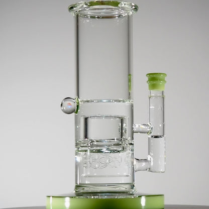 Calibear Colourful Glass Bong Set | Dual Percolator Straight Tube Bong