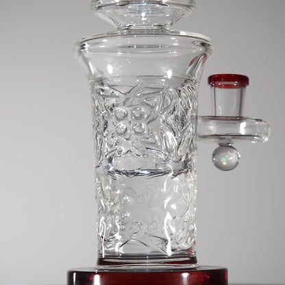 Calibear Flared Helix Carved Dab Rig Series - Red